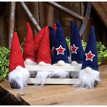 Americana Gnome Plush Ornament 2 Asstd - The Fox Decor